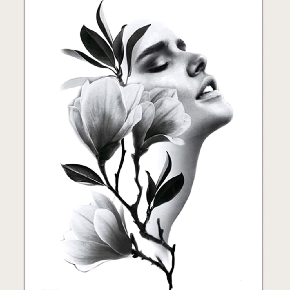 🍉5 for $25* 8" Female/Flower Temporary Tattoo